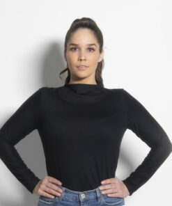 Langarmshirt schwarz AWAREDROBE vorne NähKit